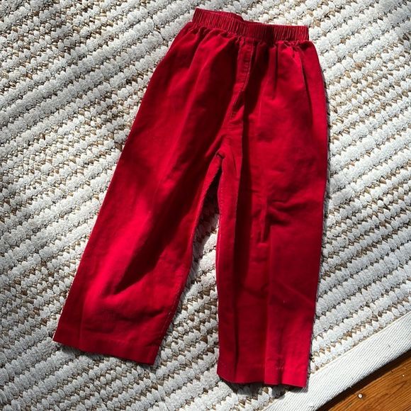 Toddler Boy Red Corduroys with elastic waist - Picture 2 of 5